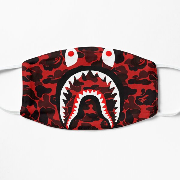 Red Bape Shark Face Masks Redbubble