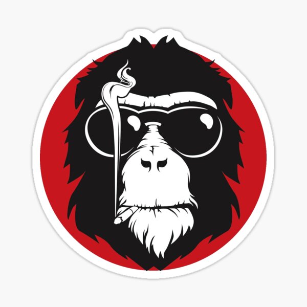Smoking Monkey Stickers Sticker