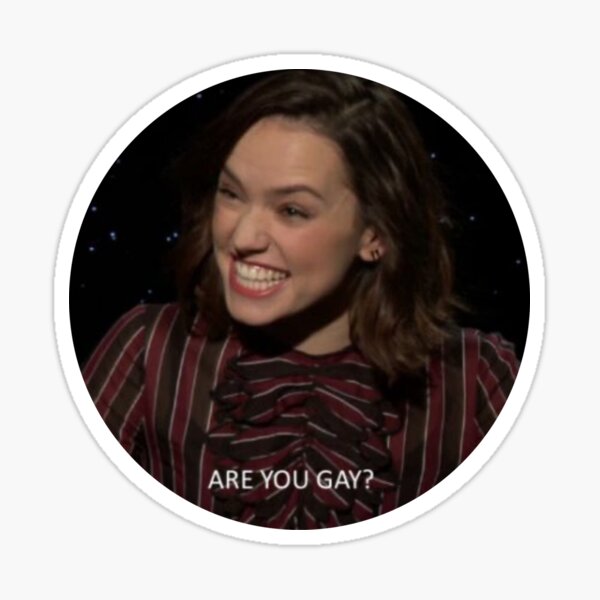 Vista previa del artículo con la obra «¿Eres gay? - meme de daisy Ridley», diseñado y vendido por fybechloe.