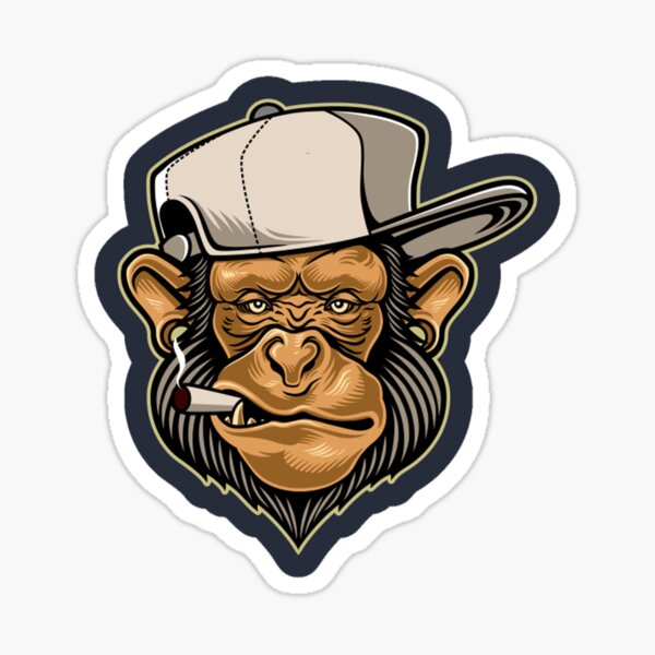 Monkey Smoking Cigarette Sticker