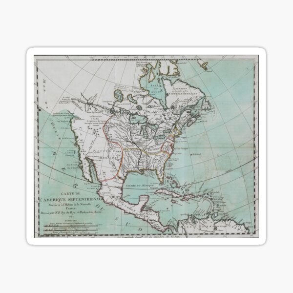 Item preview, Vintage Map of North America (1743) designed and sold by BravuraMedia.