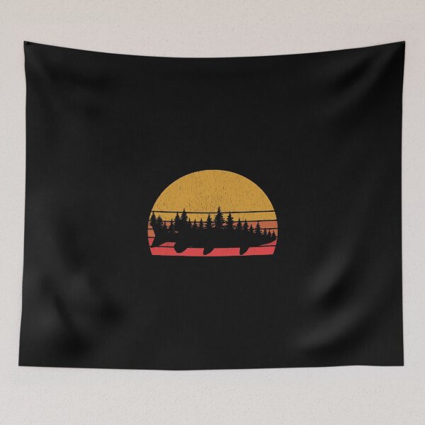 Item preview, Musky Fishing Retro Muskie Forest Treeline Fisherman Gift designed and sold by merystowe1.
