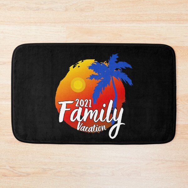 Item preview, Family Vacation 2021 Red and Yellow Beach Sunset and Coconut Tree 2 designed and sold by MyPrintCharming.