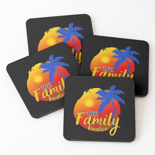 Item preview, Copy of Family Vacation 2021 Red and Yellow Beach Sunset and Coconut Tree 3 designed and sold by MyPrintCharming.