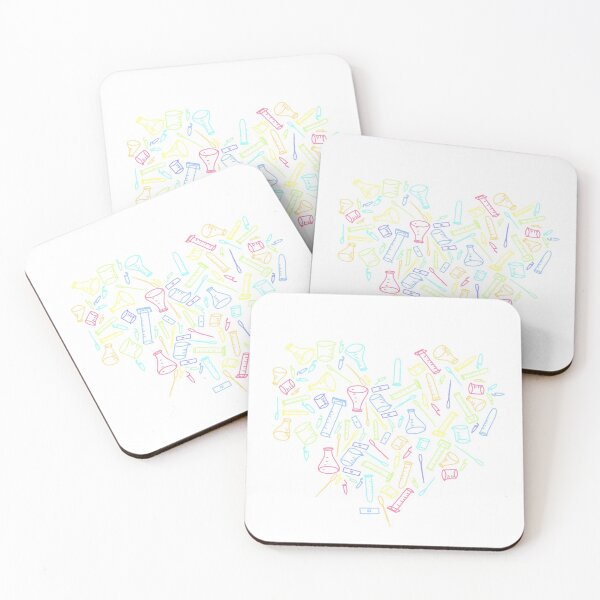Item preview, Lab glassware, heart--rainbow on light background designed and sold by Itinlea.