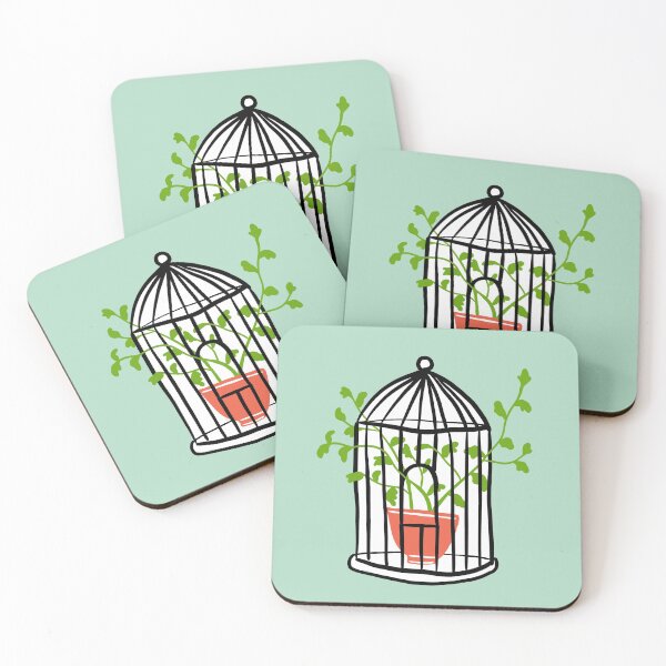 Item preview, Plant cage illustration print green designed and sold by valdegilde.