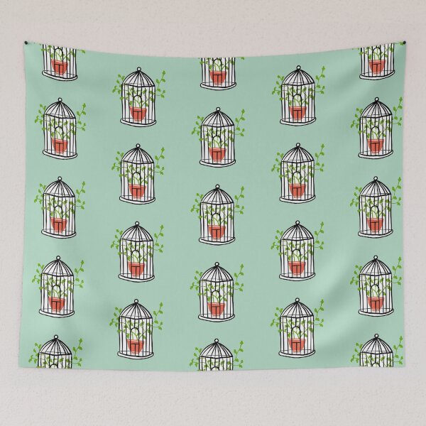 Item preview, Plant cage illustration print green designed and sold by valdegilde.