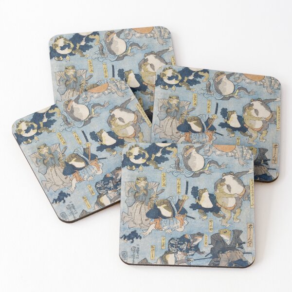 Item preview, Famous heroes of the Kabuki stage played by Frogs - Utagawa Kuniyoshi designed and sold by NineVi.