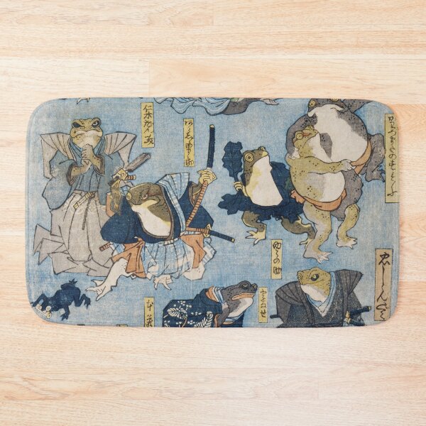 Item preview, Famous heroes of the Kabuki stage played by Frogs - Utagawa Kuniyoshi designed and sold by NineVi.