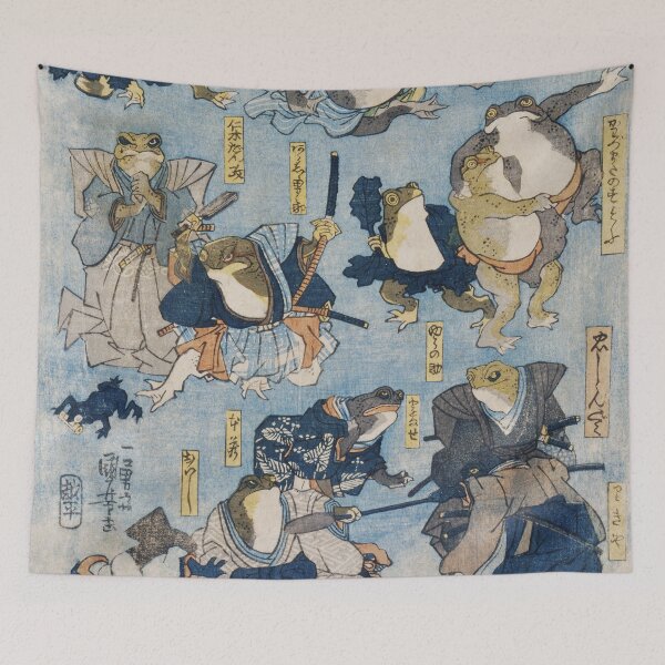 Item preview, Famous heroes of the Kabuki stage played by Frogs - Utagawa Kuniyoshi designed and sold by NineVi.