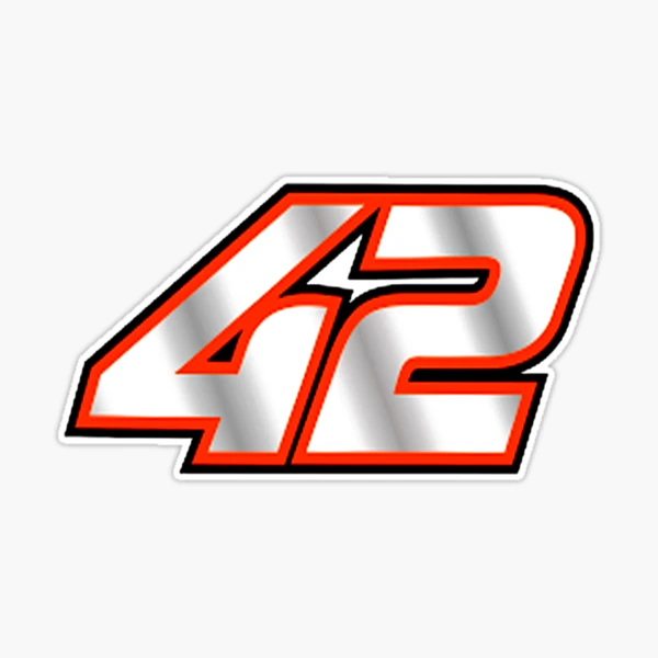 Moto GP racing Championship Spanish rider number 42 grey, red and black  Sticker by FrenchsTuck