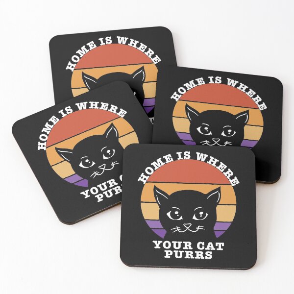 Item preview, Home Is Where Your Cat Purrs Purr Kitty Cute Cat Lover Retro designed and sold by RJ-Art.