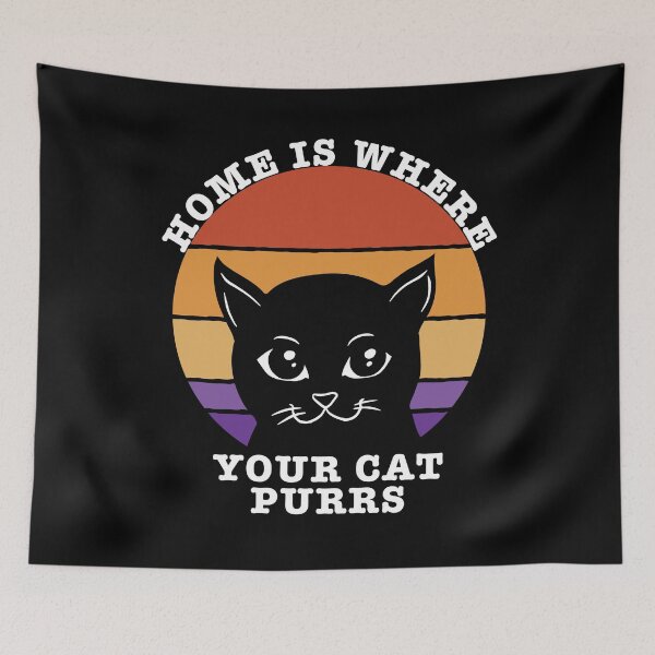 Item preview, Home Is Where Your Cat Purrs Purr Kitty Cute Cat Lover Retro designed and sold by RJ-Art.