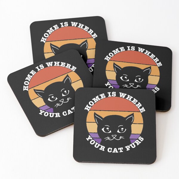 Item preview, Home Is Where Your Cat Purrs Purr Kitty Cute Cat Lover Retro designed and sold by RJ-Art.