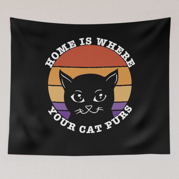 Item preview, Home Is Where Your Cat Purrs Purr Kitty Cute Cat Lover Retro designed and sold by RJ-Art.