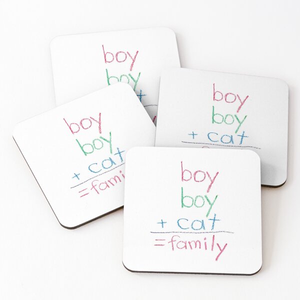 Item preview, boy boy + cat = family designed and sold by Peter Fyfe's Squalid Little Merch Shop.