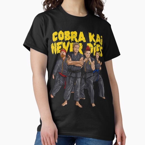 Aperçu de l'œuvre Cobra Kai Cobra Kai ne meurt jamais créée et vendue par ShirtGenerators.