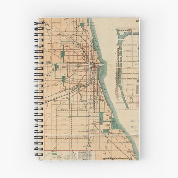 Item preview, Vintage Map of Chicago Illinois (1889) designed and sold by BravuraMedia.