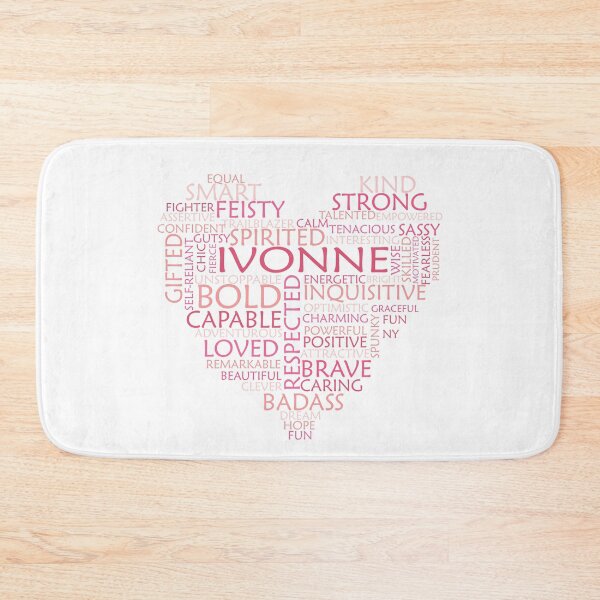 Item preview, Ivonne heart word cloud shape name - pink, peach and light pink - female empowerment name personalised text - 0621 designed and sold by PrettyDesserted.