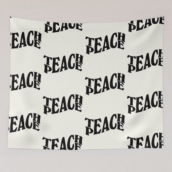 Item preview, teach peace lettering - black designed and sold by smileyfriend.