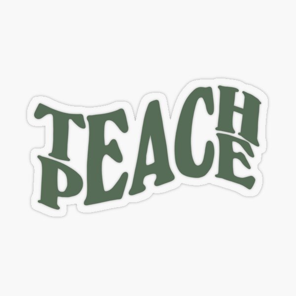 Item preview, teach peace lettering - sage green designed and sold by smileyfriend.