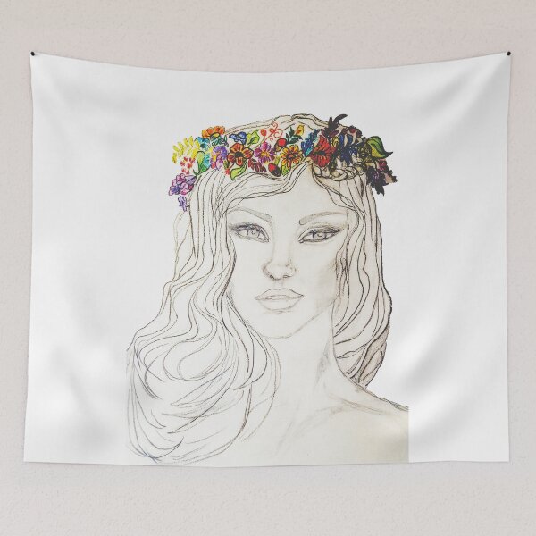 Item preview, Young girl with flower crown designed and sold by Galeria-S.