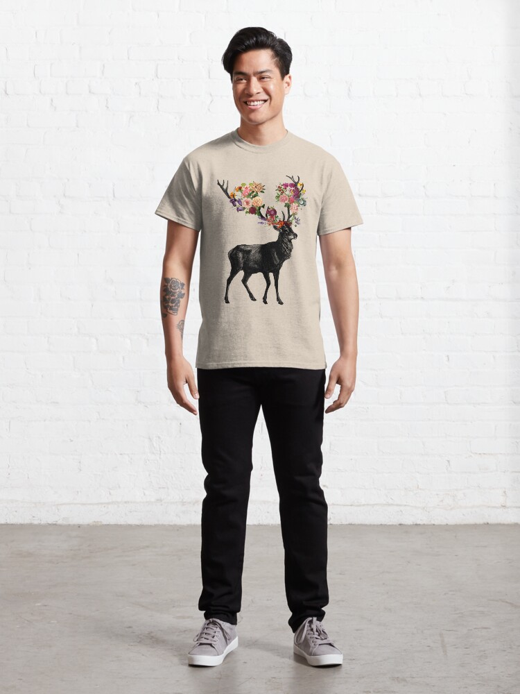 Alternate view of Spring Itself Deer Floral Classic T-Shirt