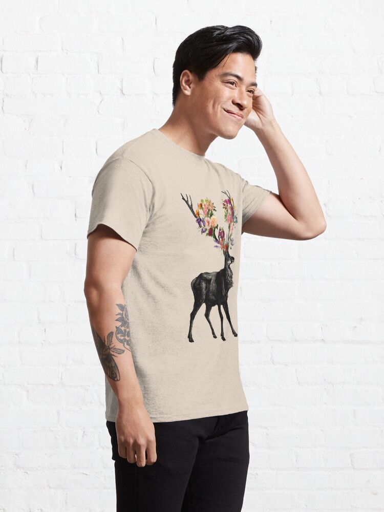 Alternate view of Spring Itself Deer Floral Classic T-Shirt
