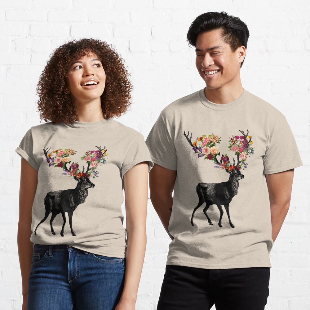 Spring Itself Deer Floral Classic T-Shirt