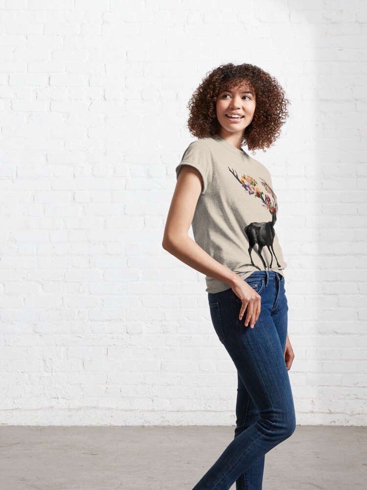 Alternate view of Spring Itself Deer Floral Classic T-Shirt