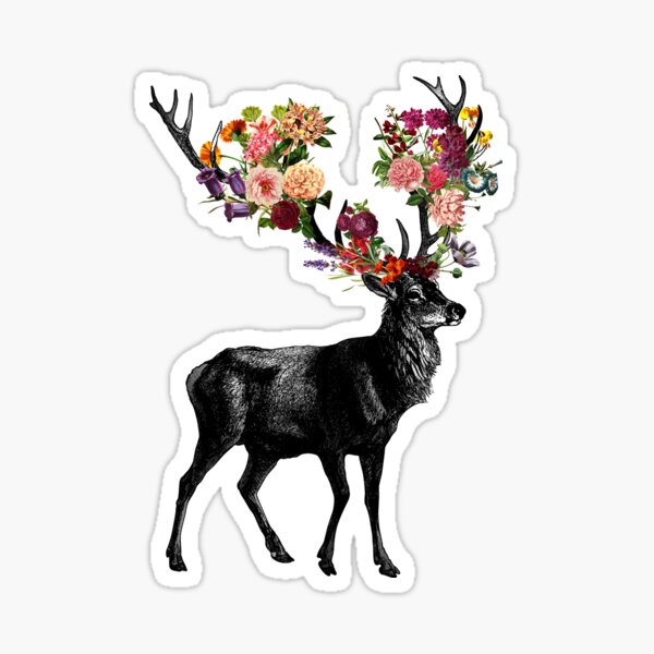 Spring Itself Deer Floral Sticker