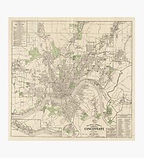 Vintage Map of Cincinnati Ohio (1915) Photographic Print