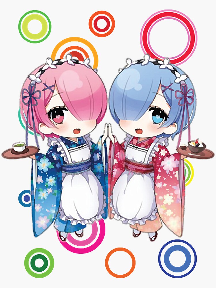 "Ram and Rem Chibi Re Zero Anime Art " Sticker for Sale by RjHazour