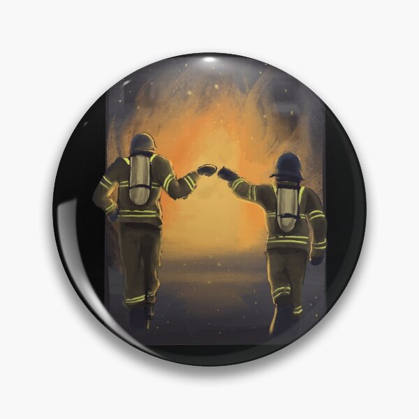 Item preview, Realistic Firefighters Fist-Bumping designed and sold by Hoiho Adventure Shirts.