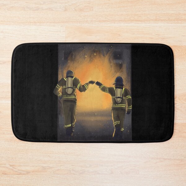 Item preview, Realistic Firefighters Fist-Bumping designed and sold by Hoiho Adventure Shirts.