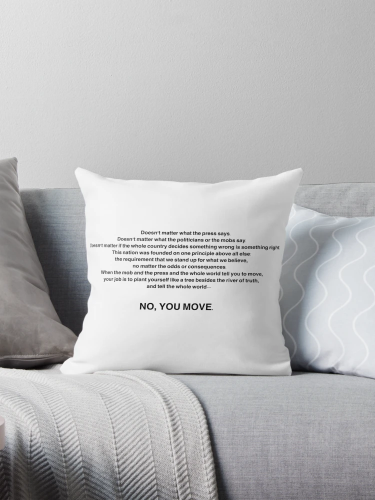 Aperçu 1 sur 4. Coussin avec l'œuvre Non, tu bouges créée et vendue par CobraKy.