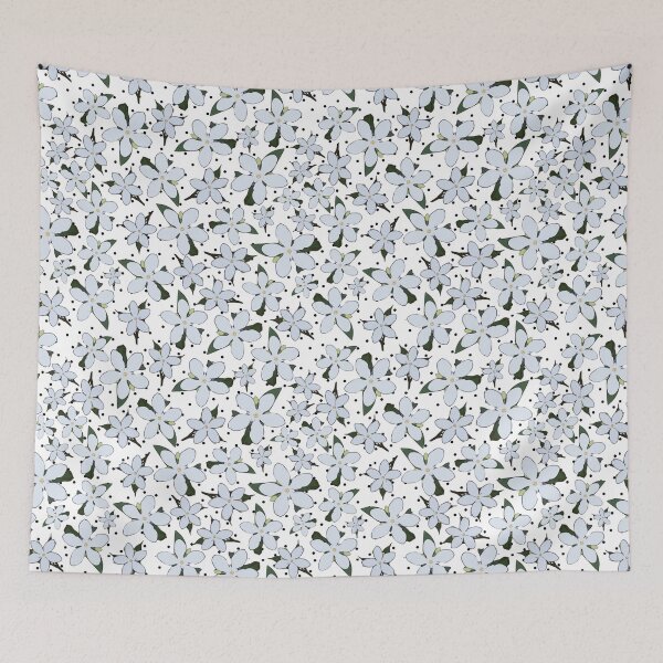 Item preview, Australian Desert Star White Flower with Black Small Polka Dots Seamless Pattern Design designed and sold by anzelas.