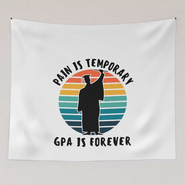 Item preview, Pain is temporary GPA is forever graduation retro sunset #Black text designed and sold by Happy-PrintZ.