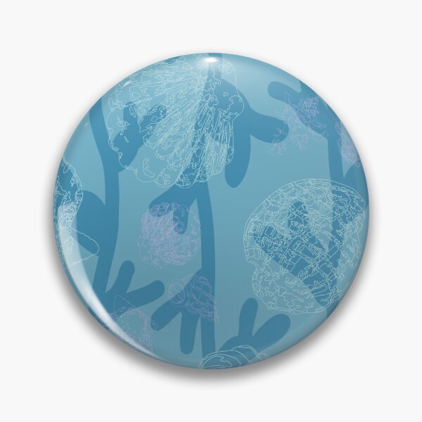 Item preview, Seashells seaweed pattern in blue designed and sold by Breurs.