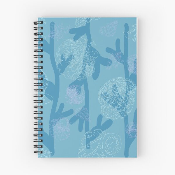 Item preview, Seashells seaweed pattern in blue designed and sold by Breurs.