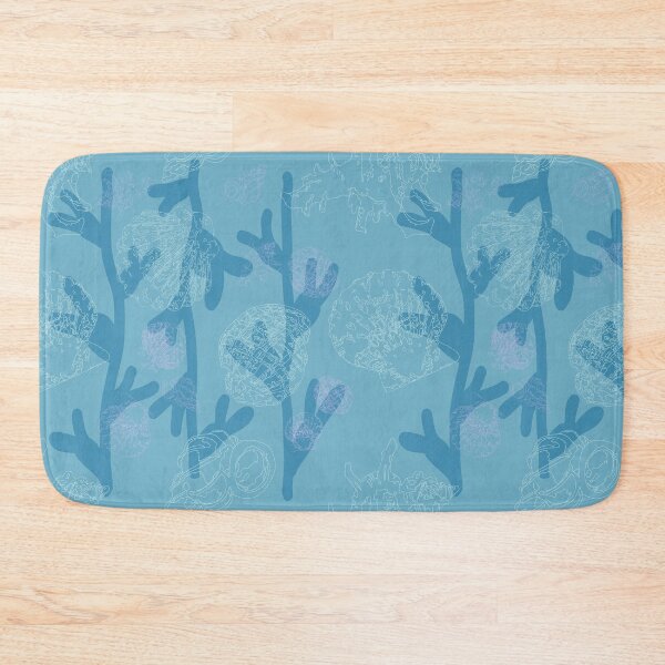 Item preview, Seashells seaweed pattern in blue designed and sold by Breurs.