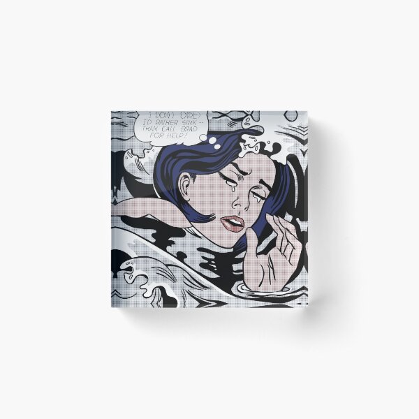 Roy Lichtenstein Drowning Girl Acrylic Block