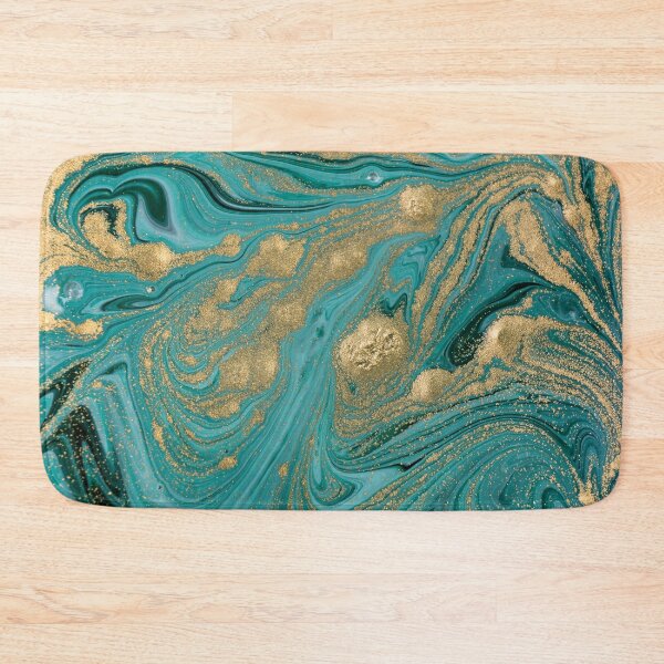 Item preview, Abstract Green Golden Fluid Art designed and sold by aartidote.
