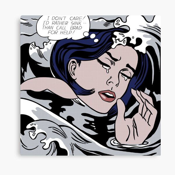 Roy Lichtenstein Drowning Girl Canvas Print