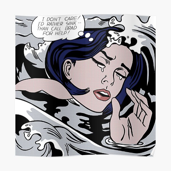 Roy Lichtenstein noyade fille Poster