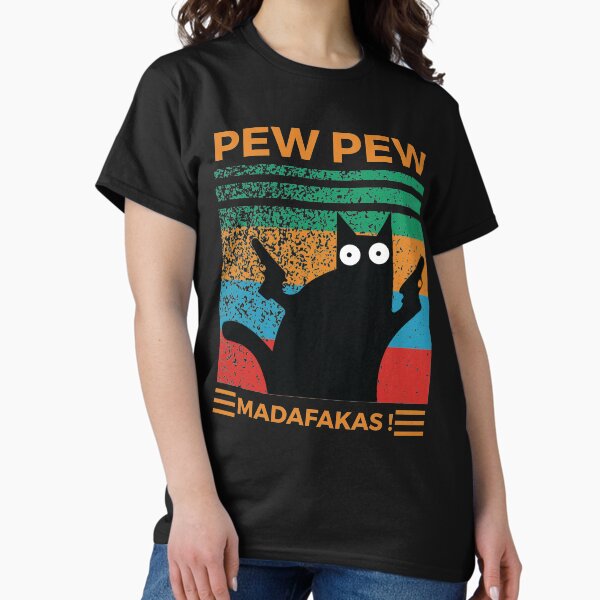 Item preview, Pew Pew Shirt, Cat Shirt, Pew Pew Madafakas Shirt, Sunset Shirt, Vintage Shirt, Cat Lover Gift, Funny Cat Shirt, Summer Shirt, Cool cat designed and sold by dailyclothes.