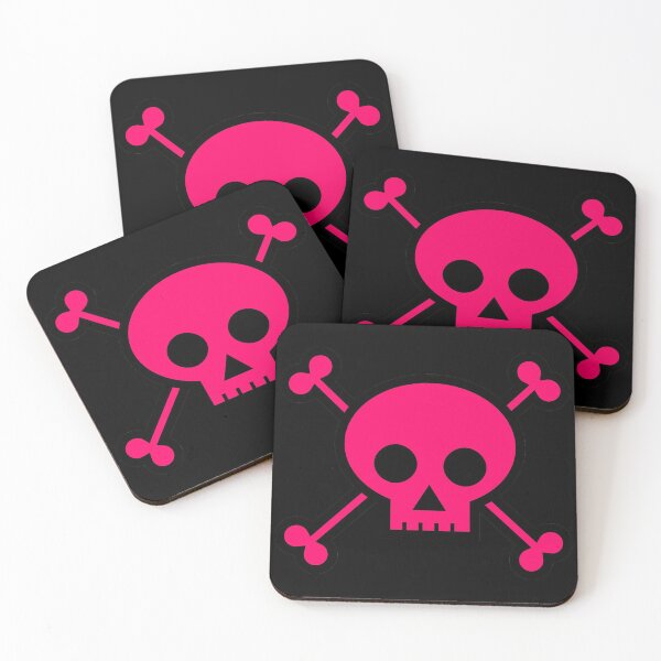 The Pink Punk Theory Poison Pirate Skull Coasters (Set of 4)