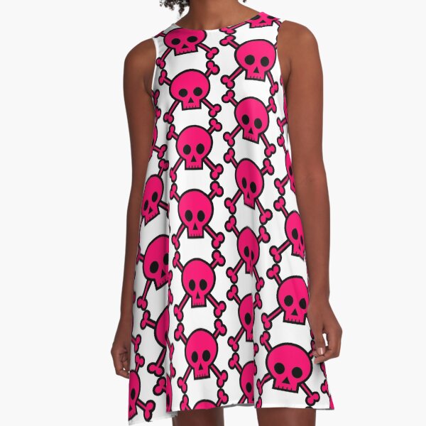 The Pink Punk Theory Poison Pirate Skull A-Line Dress