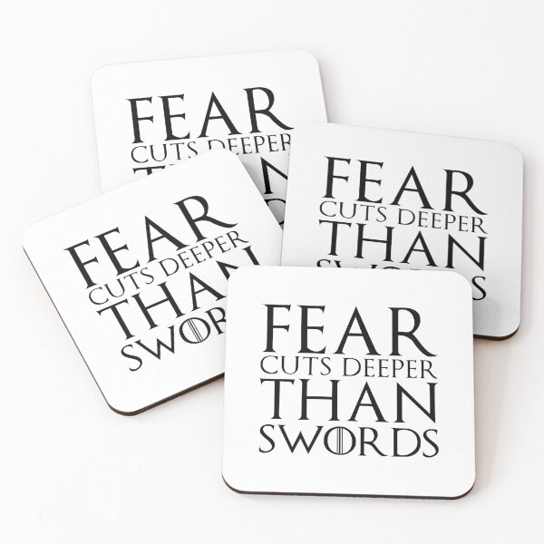 Item preview, Fear cuts deeper than swords quote - black text designed and sold by FanaToonic.