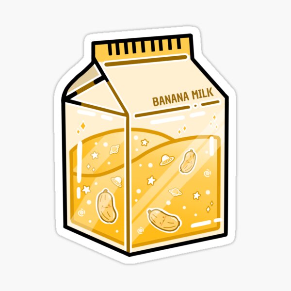 Kawaii Banana Milk Carton Sticker For Sale By Sunnysarav Redbubble